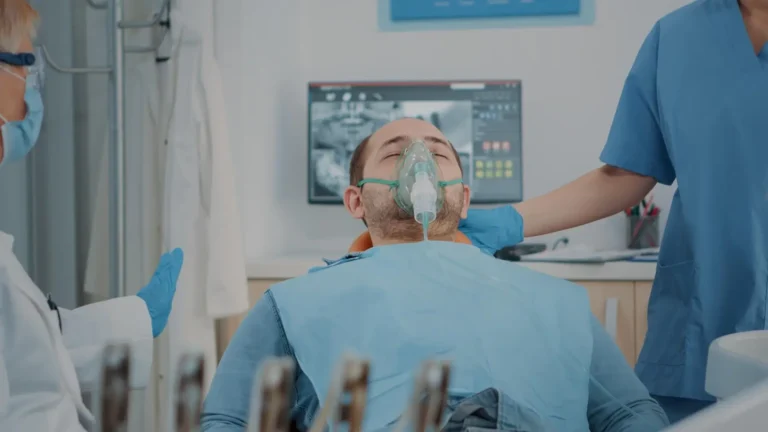 arafed male patient in a hospital room with a mask on