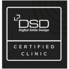 a black and white photo of a logo for a dental clinic