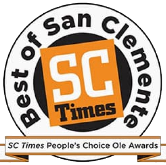 a close up of a logo for best of san clements